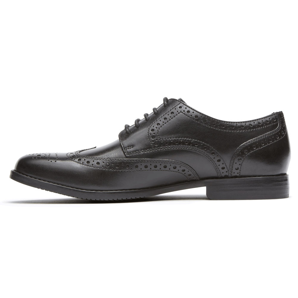 Zapatos Con Cordones Rockport Hombre Mexico - Style Purpose Wingtip Negros - KQMNY8463